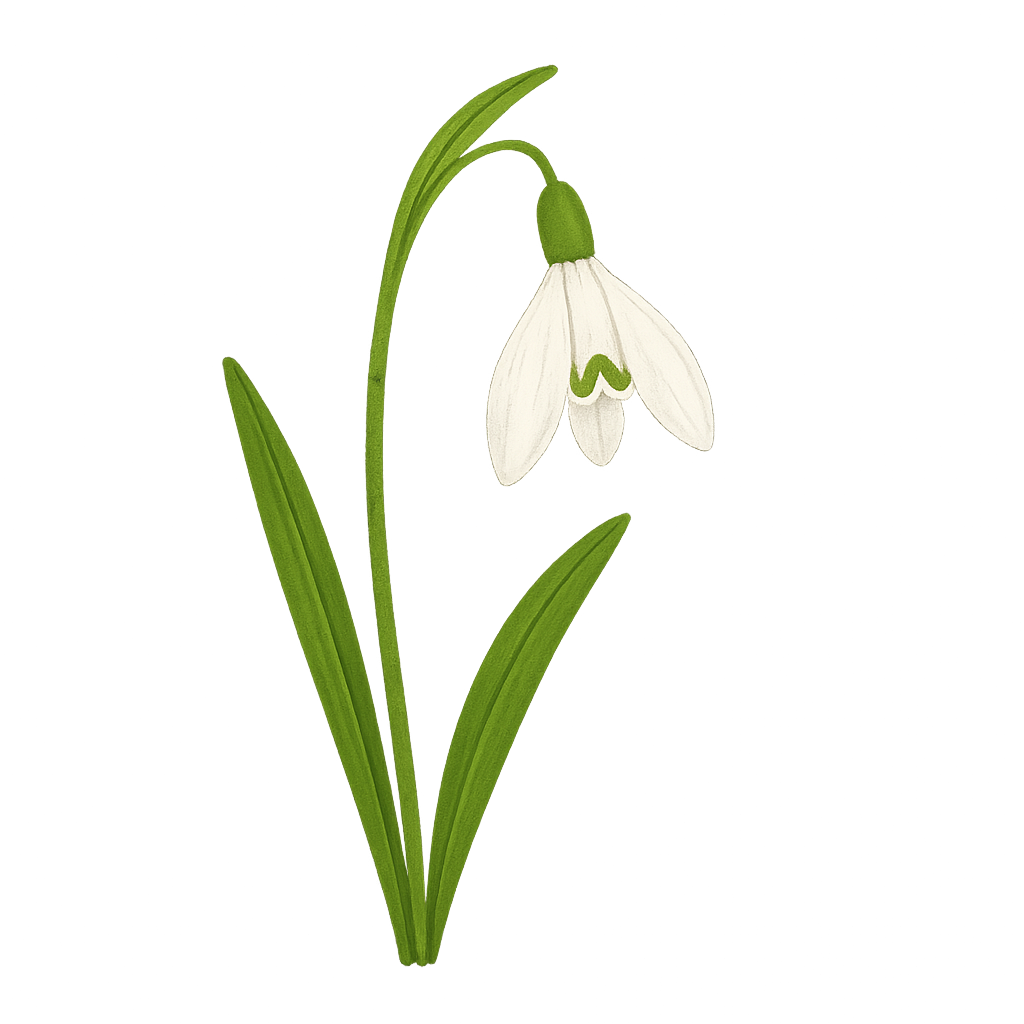 Logo Perce-Neige Isa – fleur symbolisant la renaissance, la créativité et le dynamisme digital des seniors en mouvement